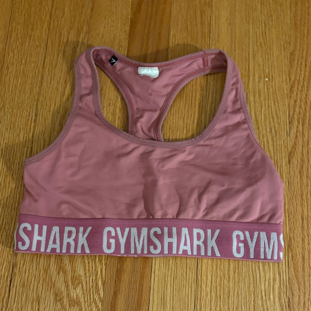 Gymshark Womens Fit Seamless Sports Bra- bright pink/white size medium